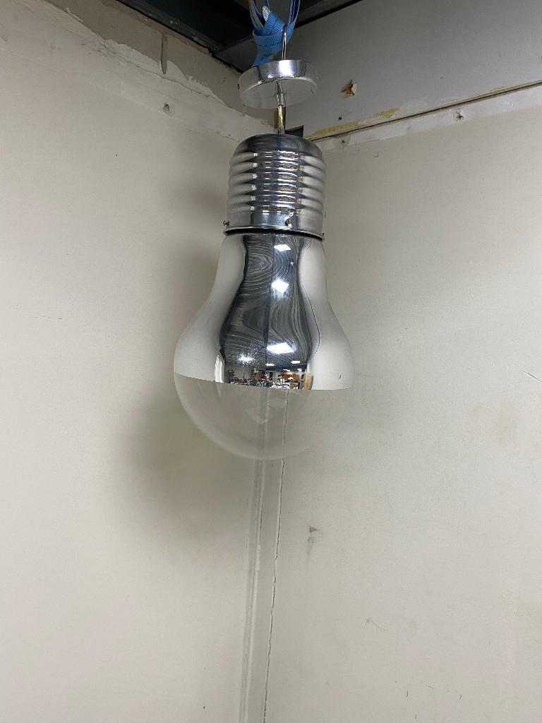 Retro hanglamp, Ophalen, Zo goed als nieuw, Glas, Minder dan 50 cm
