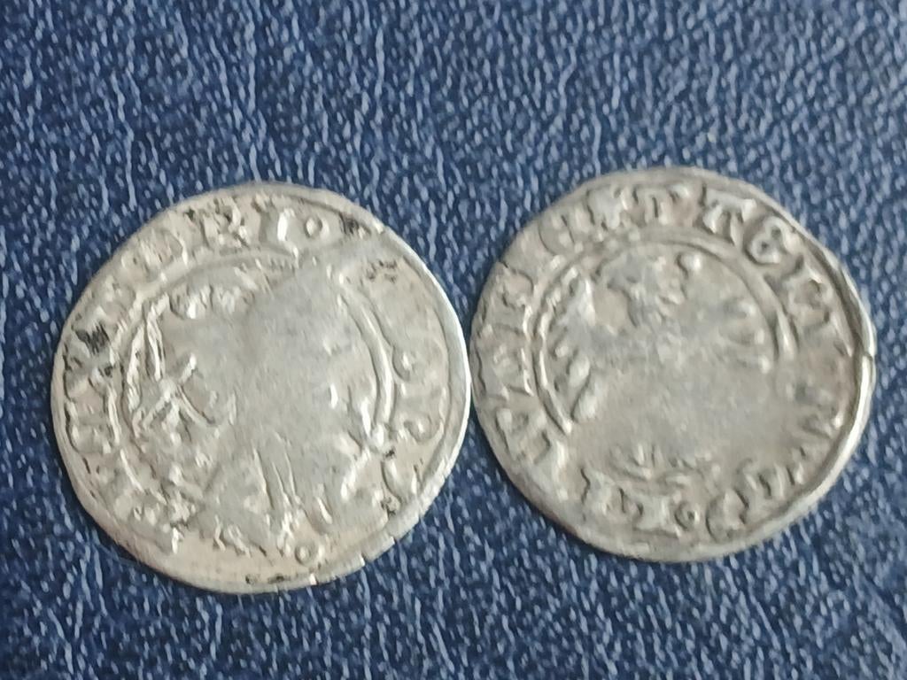 2x zilveren middeleeuwse muntjes., Koningin Beatrix, Zilver, Overige waardes, Verzenden