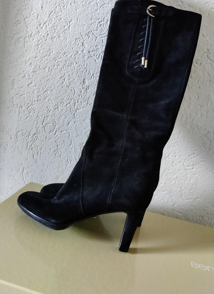 Sergio Rossi laarzen zwart suède Scarpe Donna  maat 39, Hoge laarzen, Sergio Rossi, Zwart, Ophalen of Verzenden
