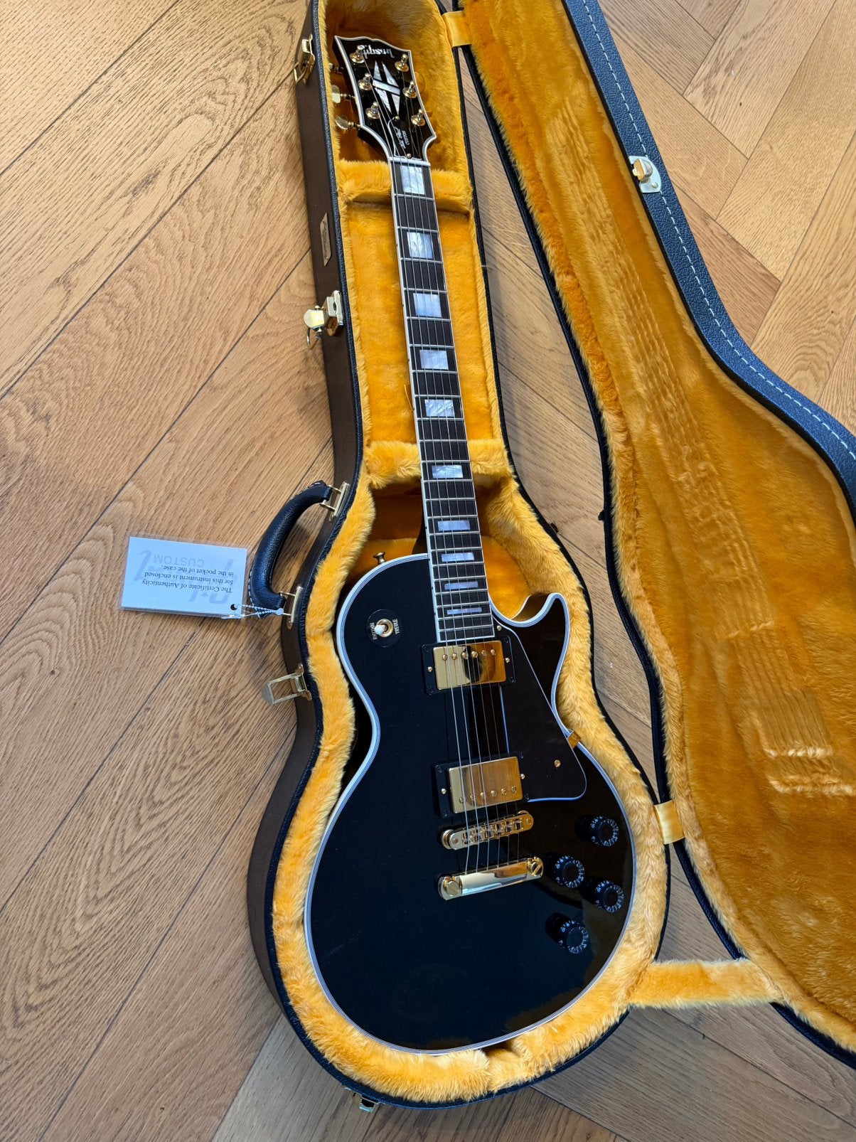 Gibson Les Paul Custom Ebony elektrische gitaar, Muziek en Instrumenten, Ophalen of Verzenden, Zo goed als nieuw, Solid body, Gibson