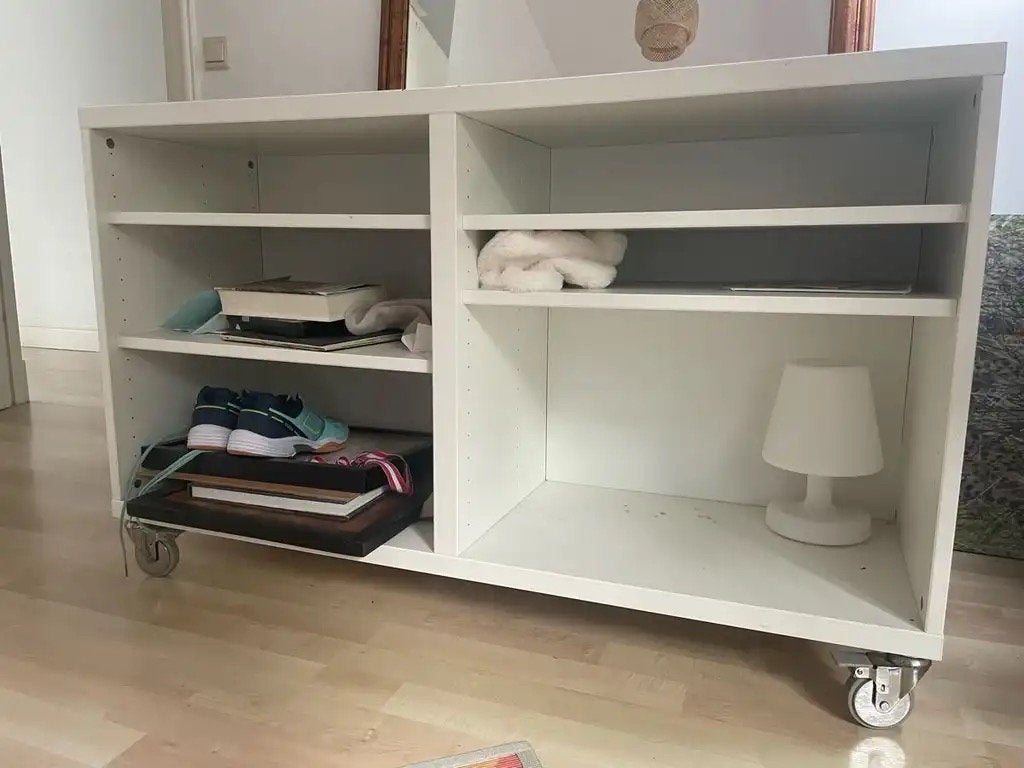 Witte Ikea opbergkast met wielen - Handig en mobiel, Ophalen, Gebruikt