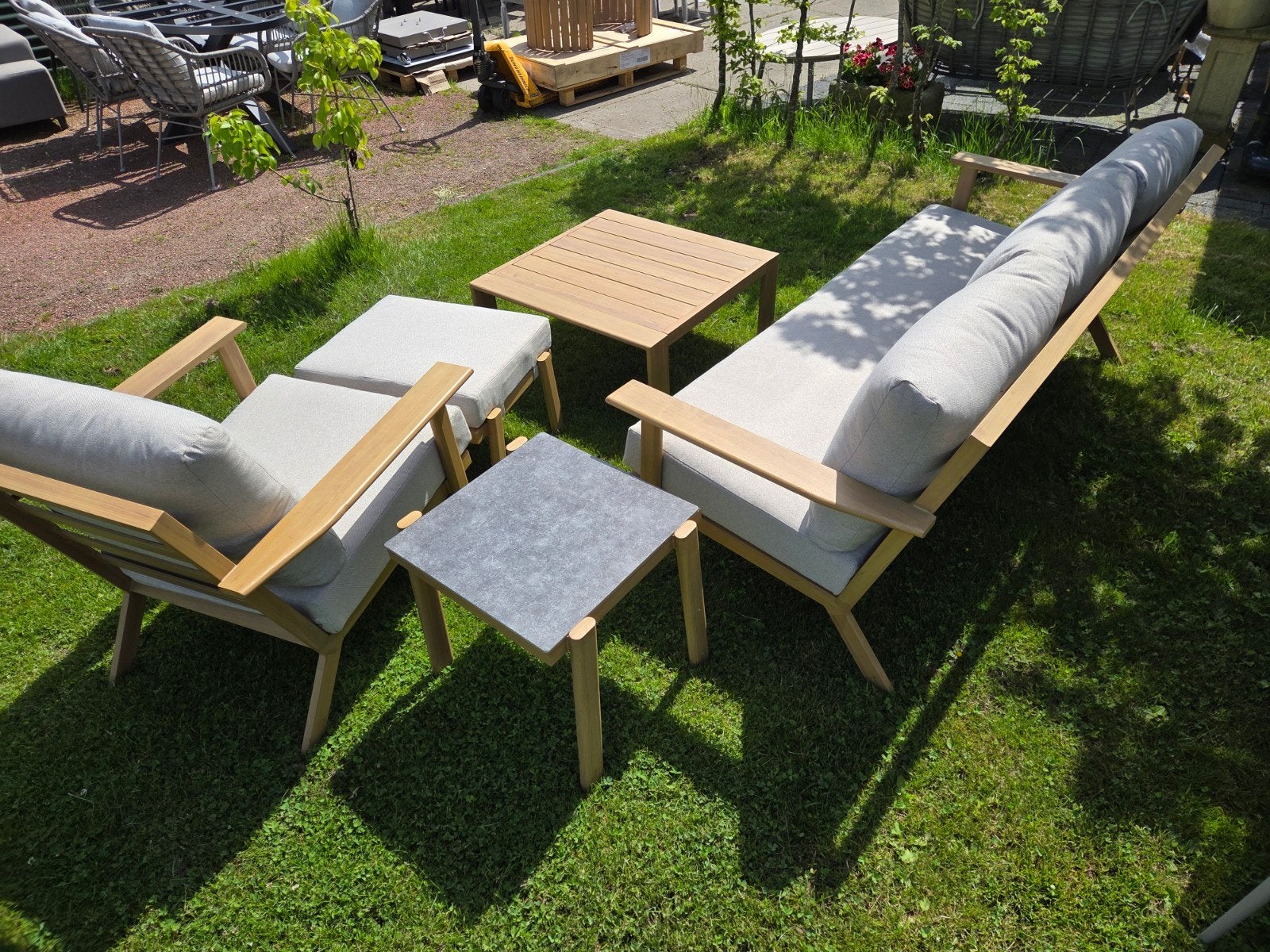 ALUMINIUM ONDERHOUDSVRIJE LOUNGESET NATURAL TEAK LOOK €750, Ophalen, Nieuw