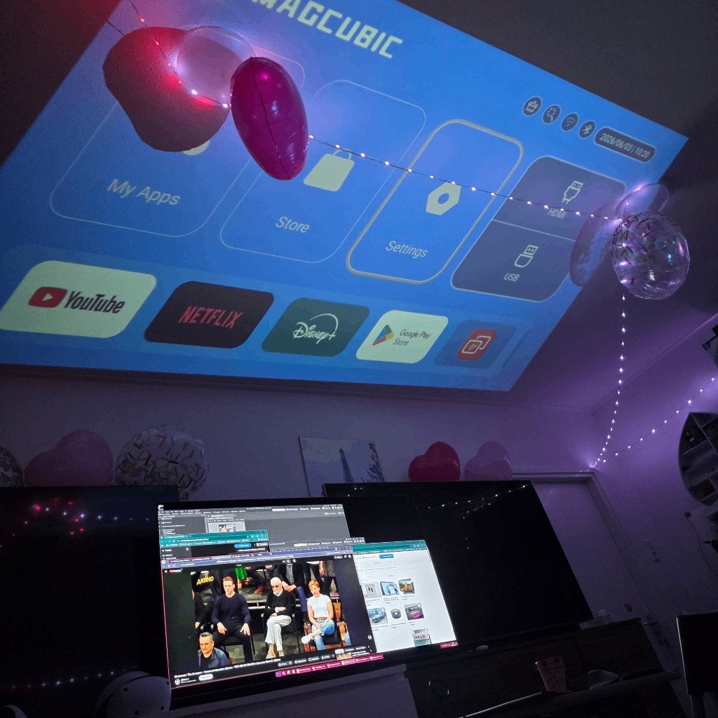 Projector Smart TV Android Projector Soccer Bal, Audio, Tv en Foto, Beamers, Ophalen of Verzenden, Zo goed als nieuw, LED