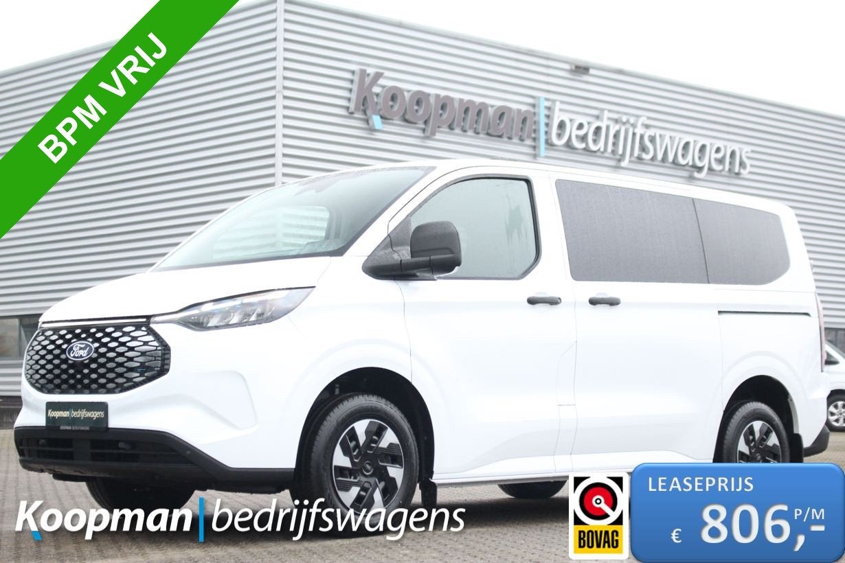 Ford E-Transit Custom 320 L1H1 Kombi | 9 persoons | Trend |, Auto's, Automaat, Achterwielaandrijving, Overige carrosserieën, Wit