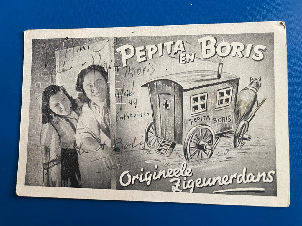 ansichtkaart van Pepita en Boris met echte handtekening., Verzenden, 1920 tot 1940, Sterren en Beroemdheden