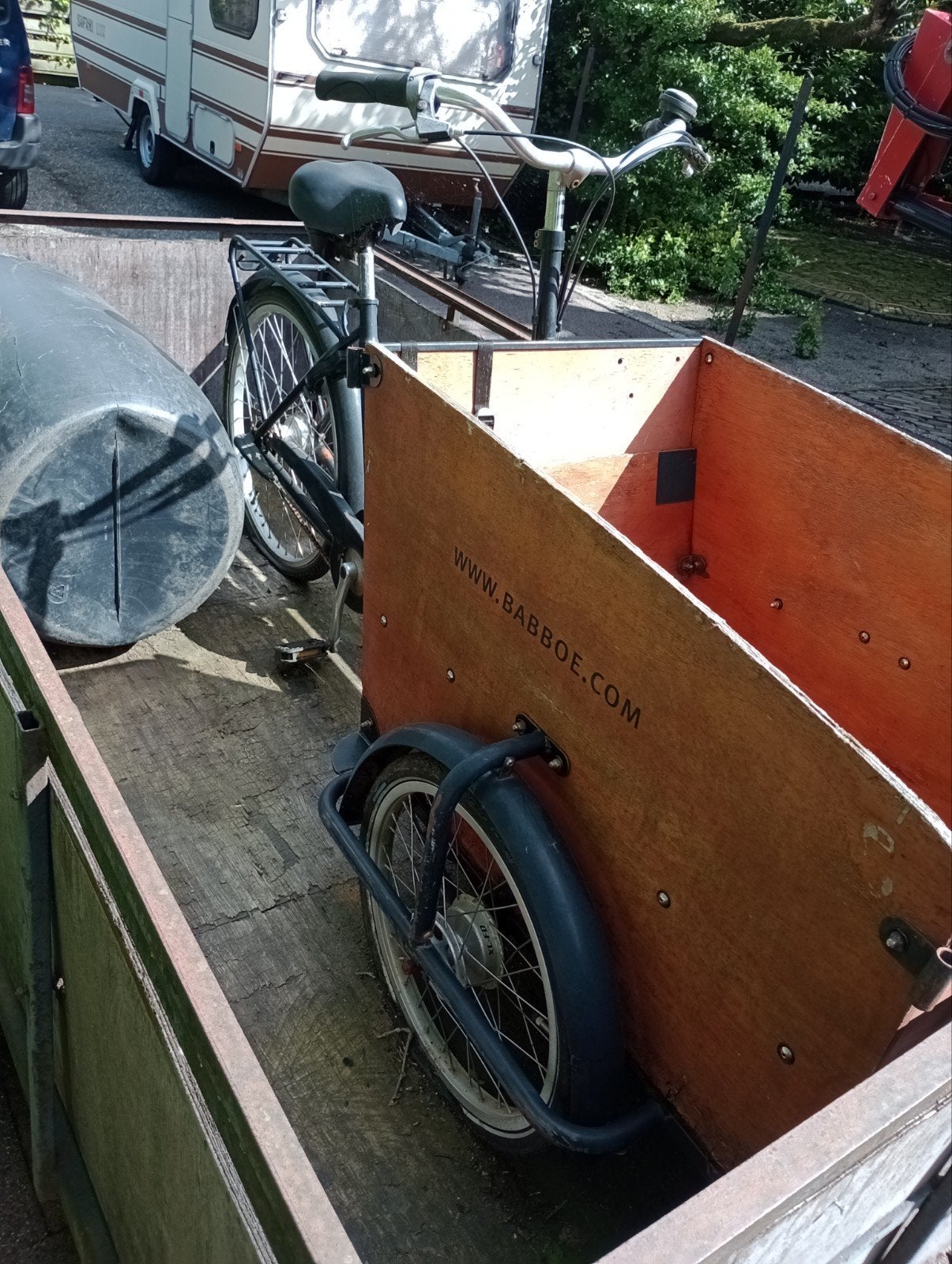Baboe bakfiets, Fietsen en Brommers, Ophalen, Gebruikt