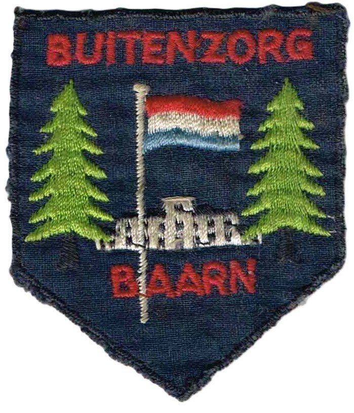 scouting Kampterrein badge van Buitenzorg Baarn jaren '50, Verzamelen, Ophalen of Verzenden, Gebruikt, Embleem, Speld of Insigne