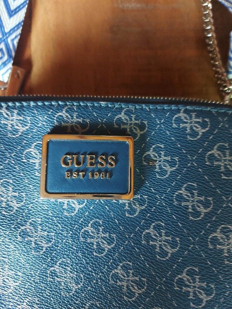 PRACHTIGE ORGINELE SCHOUDERTAS VAN GUESS NIEUW!!, Ophalen of Verzenden, Nieuw, Blauw, Leer