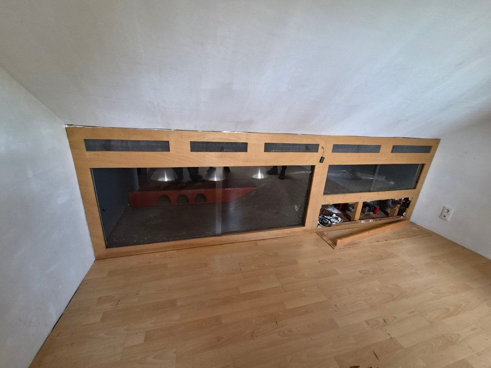 Inbouw terrarium met warmtelampen, Huis en Inrichting, Ophalen, Gebruikt, Zilver, Overige merken