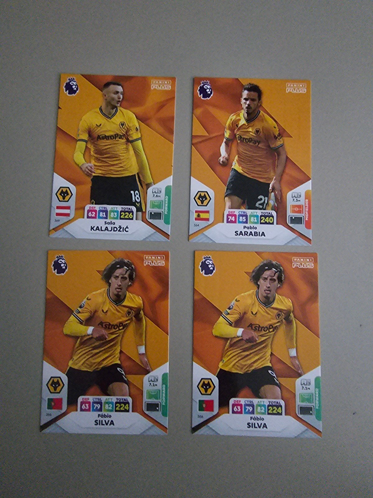 Panini Plus Premier League Voetbal Kaarten - Wolves, Ophalen, Zo goed als nieuw, Buitenlandse clubs, Spelerskaart