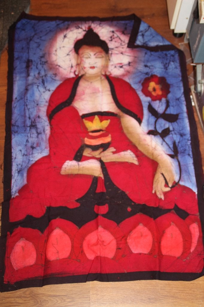 wandkleed met buddha, Gebruikt, 74 cm, Wandkleed, Ophalen of Verzenden