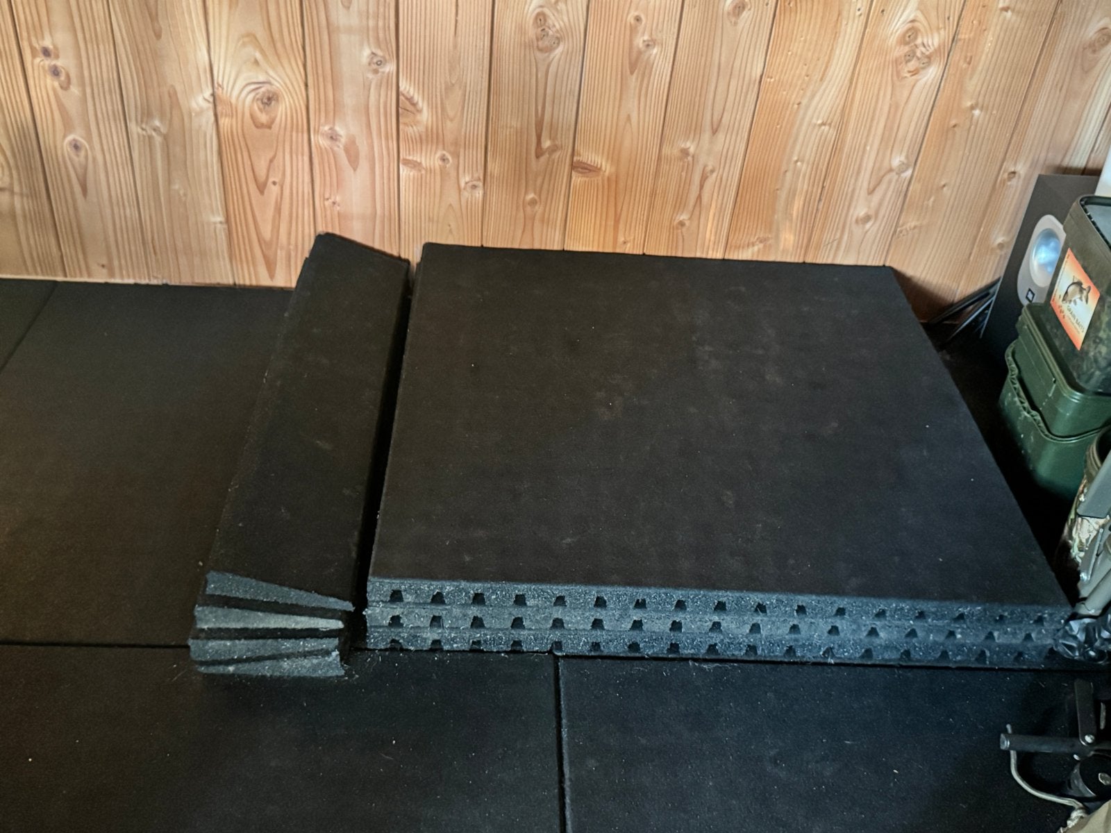 3 x rubbertegel 1m x 1m, 4cm dik - sportvloer, Ophalen, Gebruikt, Overige typen