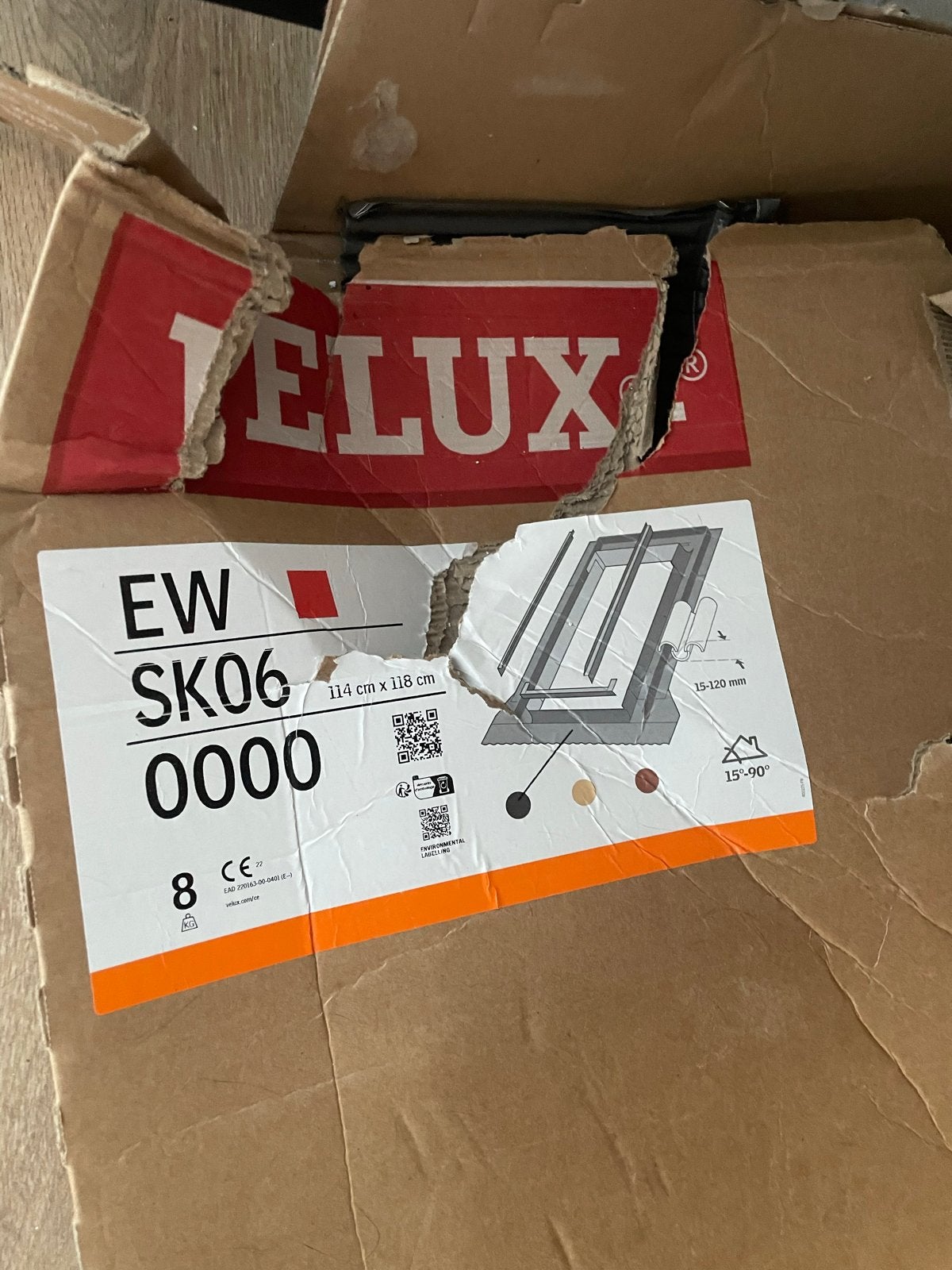 Velux dakraam rand EW SK06 114x118 cm - Nieuw in geopende do, Ophalen of Verzenden, Zo goed als nieuw, Dakraam, 80 tot 120 cm