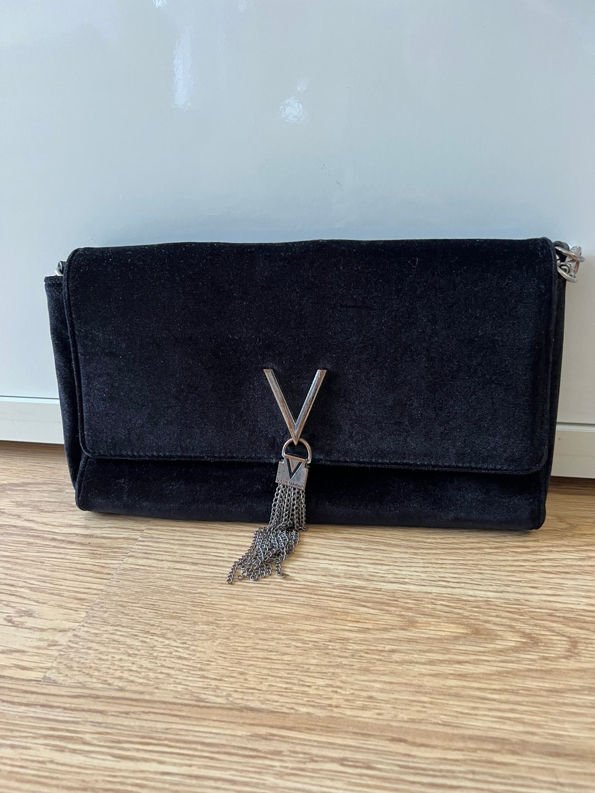 Valentino tas merktas tas suede tas schouder tas, Ophalen of Verzenden, Zo goed als nieuw, Zwart