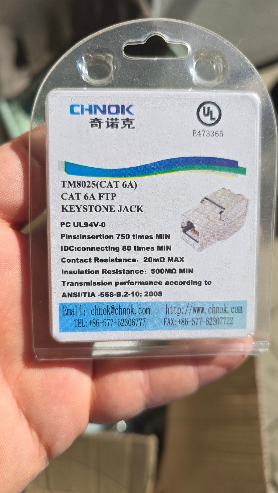 CHNOK CAT 6A FTP Keystone Jack TM8025, Ophalen of Verzenden