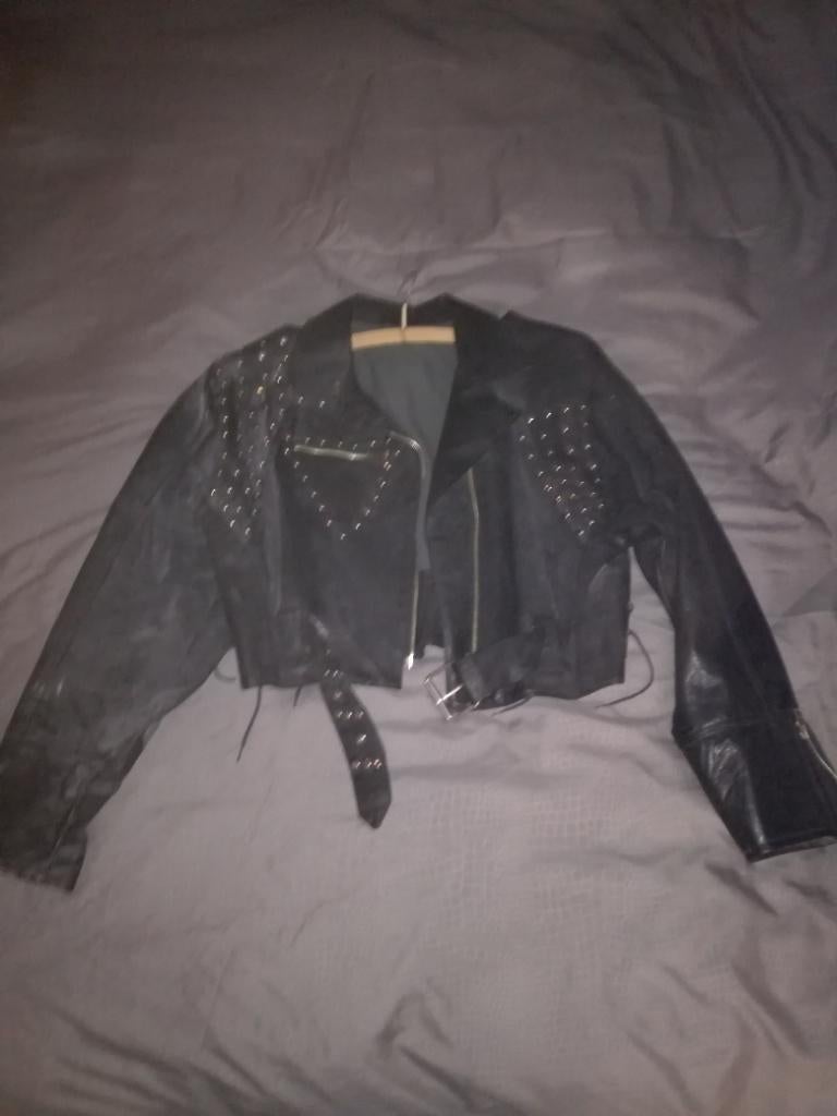Bikersvest vintage leder Dames (medium), Motoren, Ophalen of Verzenden, Tweedehands, Dames, Jas | leer