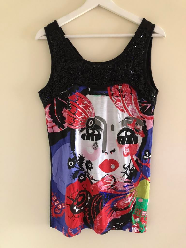 Desigual prachtige Top maat L/M., Maat 38/40 (M), Zwart, Ophalen of Verzenden, Zo goed als nieuw