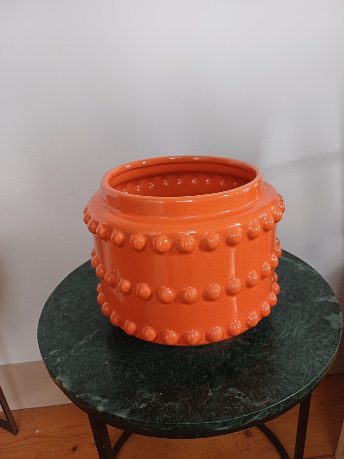 Oranje bloempot 18 cm doorsnee, 20 cm hoog, Tuin en Terras, Ophalen