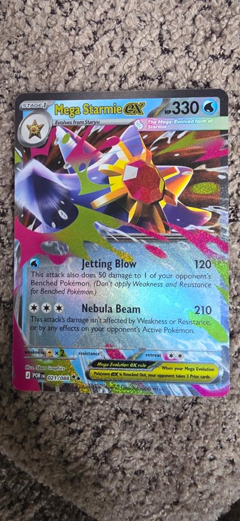 Mega Starmie EX #021, Ophalen of Verzenden, Zo goed als nieuw