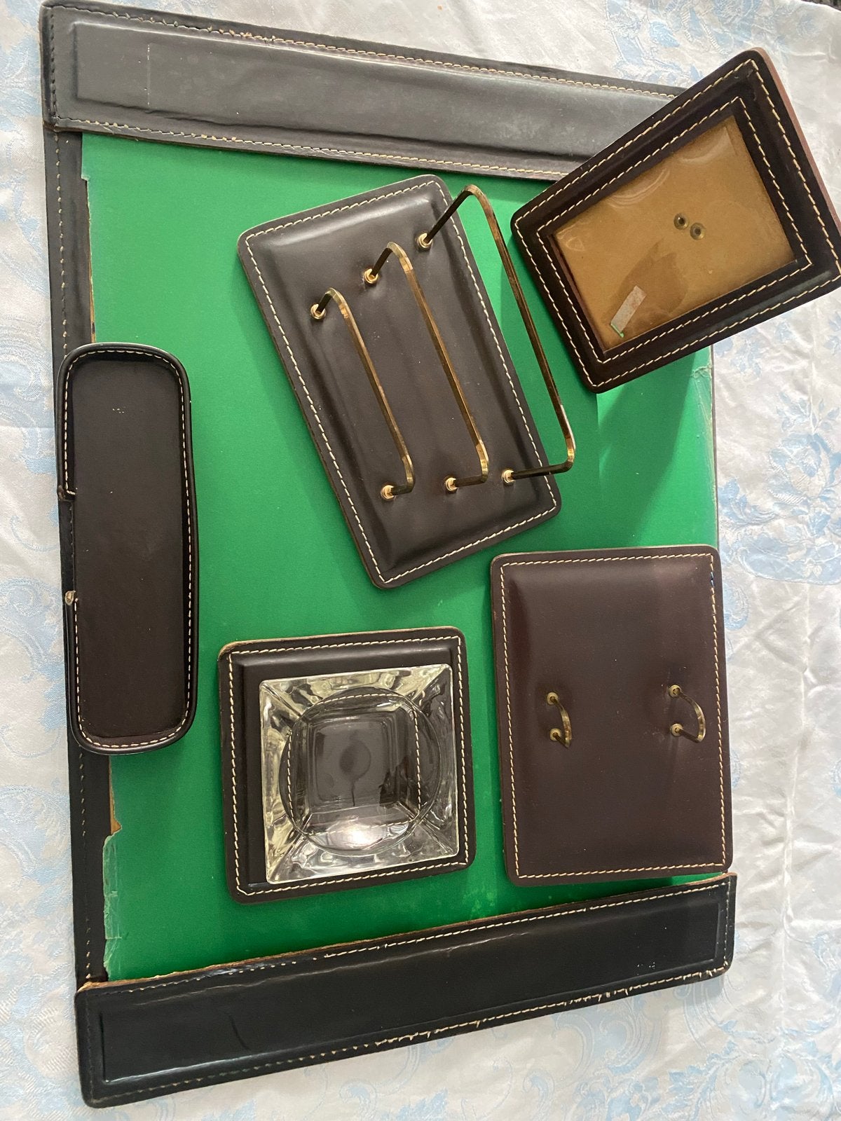 Burolegger echt leder uit de jaren 70/80, Ophalen of Verzenden