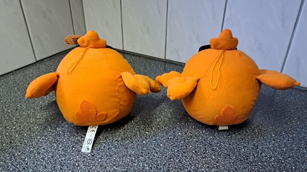 2x Oranje c1000 geluksvogel knuffel, Overige typen, Onbekend, Ophalen of Verzenden, Zo goed als nieuw