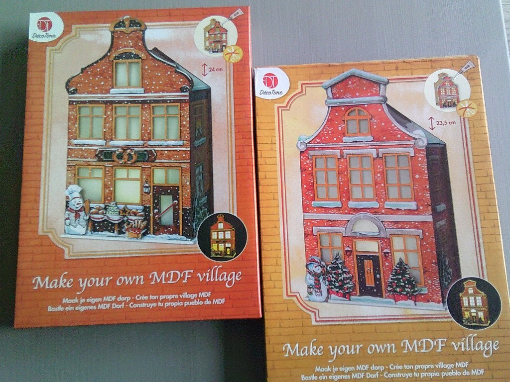 Maak je eigen kersthuis Huis, Ophalen, Nieuw, Hout, Knutselwerk