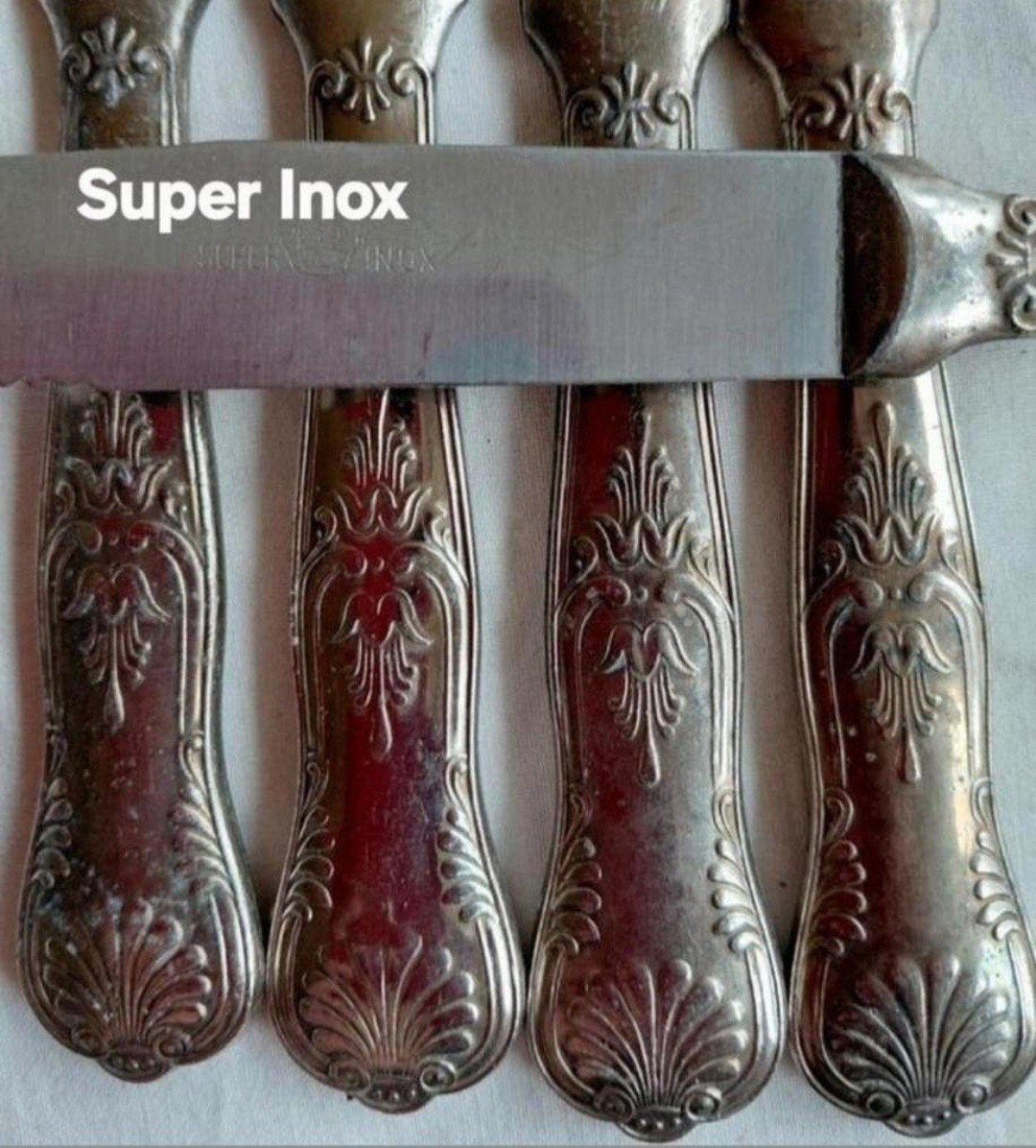Bestek Super Inox Grote Dinermessen - Set van 5, Antiek en Kunst, Ophalen of Verzenden