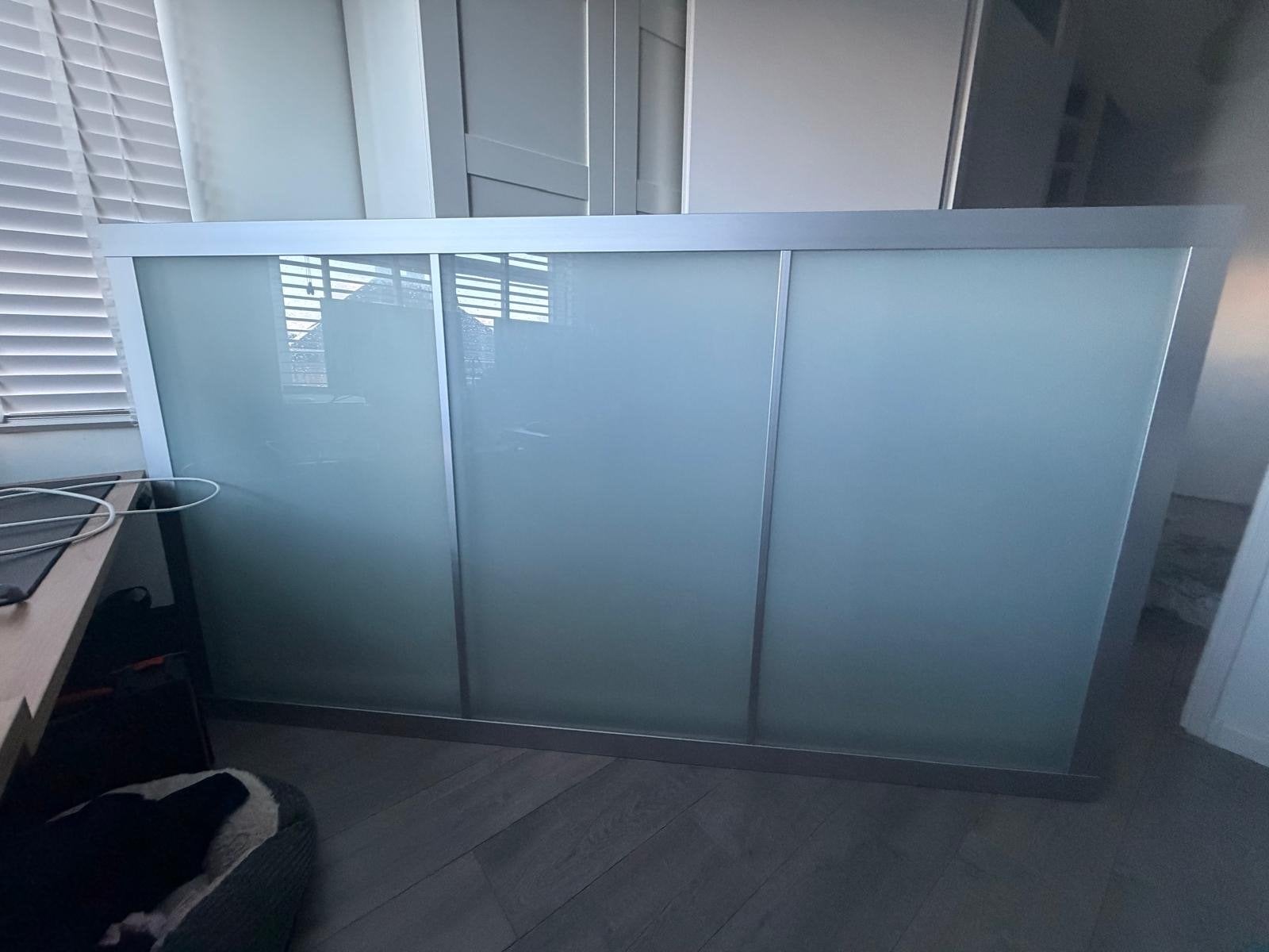 2 PAX schuifdeuren met melkglas, Ophalen, Gebruikt, 200 cm of meer, Glas