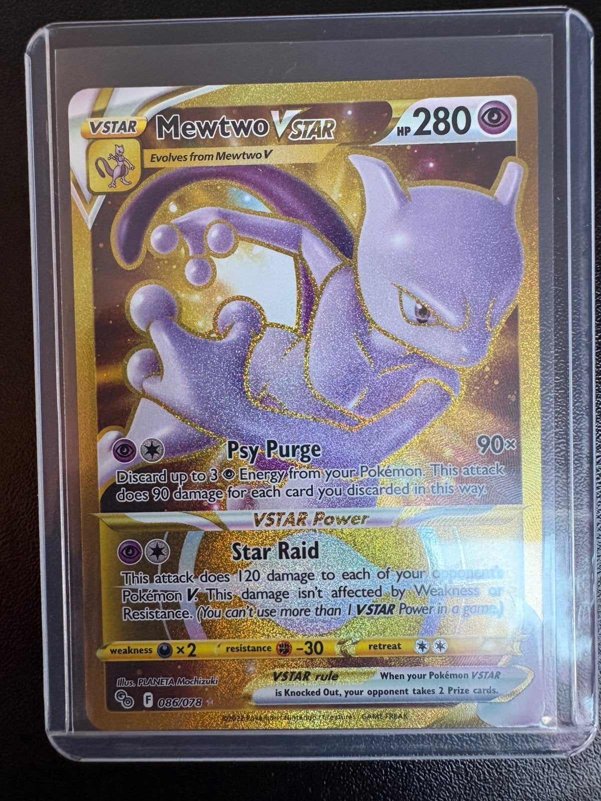 Mewtwo VSTAR 086/078 (Gold) - Near Mint, Ophalen of Verzenden, Zo goed als nieuw