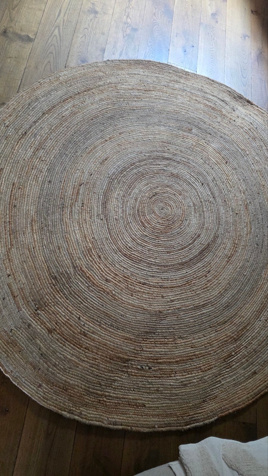 mooi rond kleed van sisal/jute 2 meter doorsnede, Huis en Inrichting, Ophalen, Gebruikt, Rond, 200 cm of meer