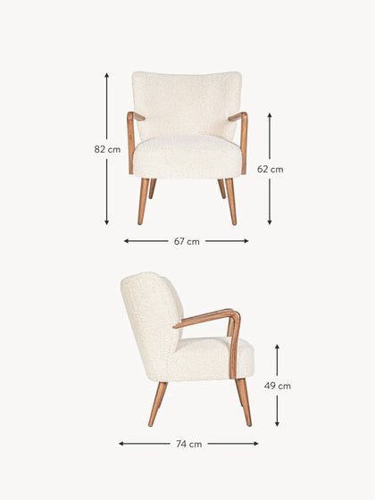 Westwing Moritz Teddy loungefauteuil, Ophalen, Gebruikt, Minder dan 75 cm, 75 tot 100 cm