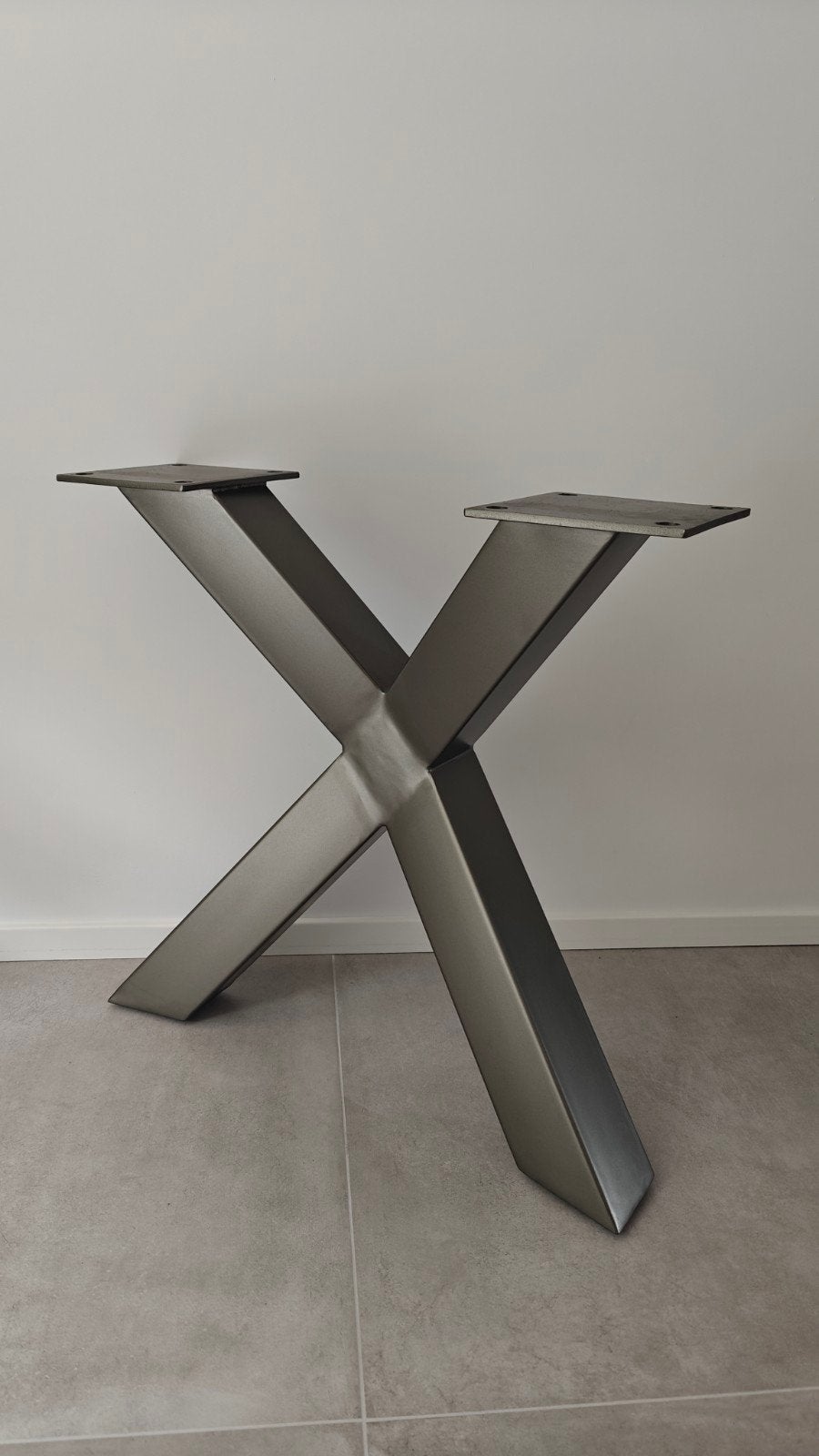 Eettafel poot X staal, Ophalen, Tafelpoot, 50 tot 100 cm, Zo goed als nieuw
