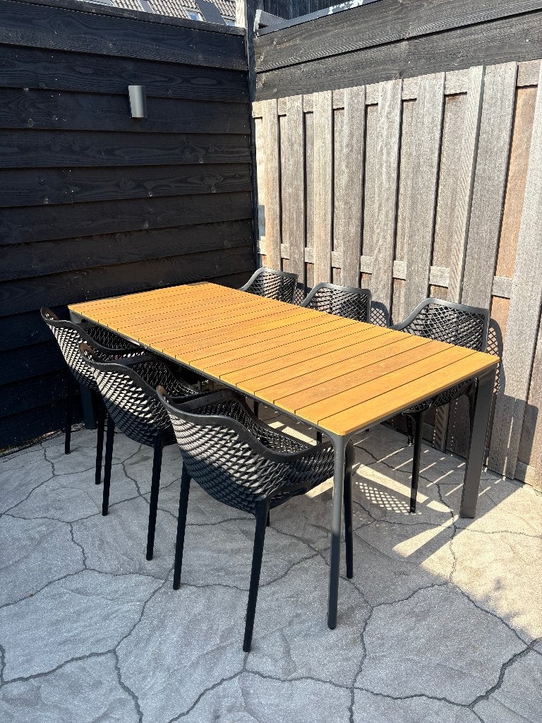 Tuintafel 200x90 - Polywood (onderhoudsarm), Ophalen, Zo goed als nieuw, Rechthoekig, Kunststof