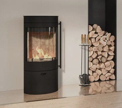 Topdeal Lotus houtkachel Orbis 1 met Robax NightFlame glas, Huis en Inrichting, Houtkachel, Ophalen of Verzenden, Zo goed als nieuw