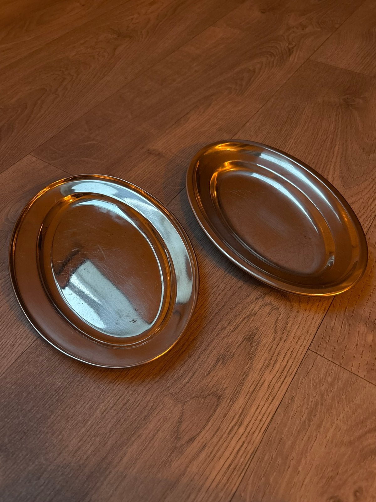 Serveerschalen zilver/chrome, Huis en Inrichting, Serveerschaal, Verzenden, Zo goed als nieuw, Metaal