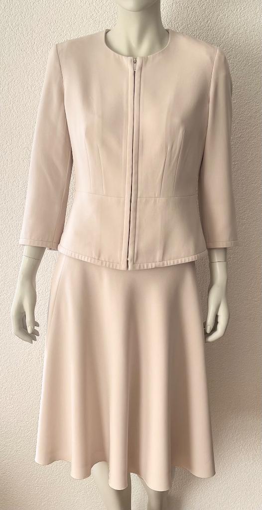 Max Mara mantelpakje roze luxe set gevoerd elegant designer, Maat 38/40 (M), Kostuum of Pak, Verzenden, Max Mara