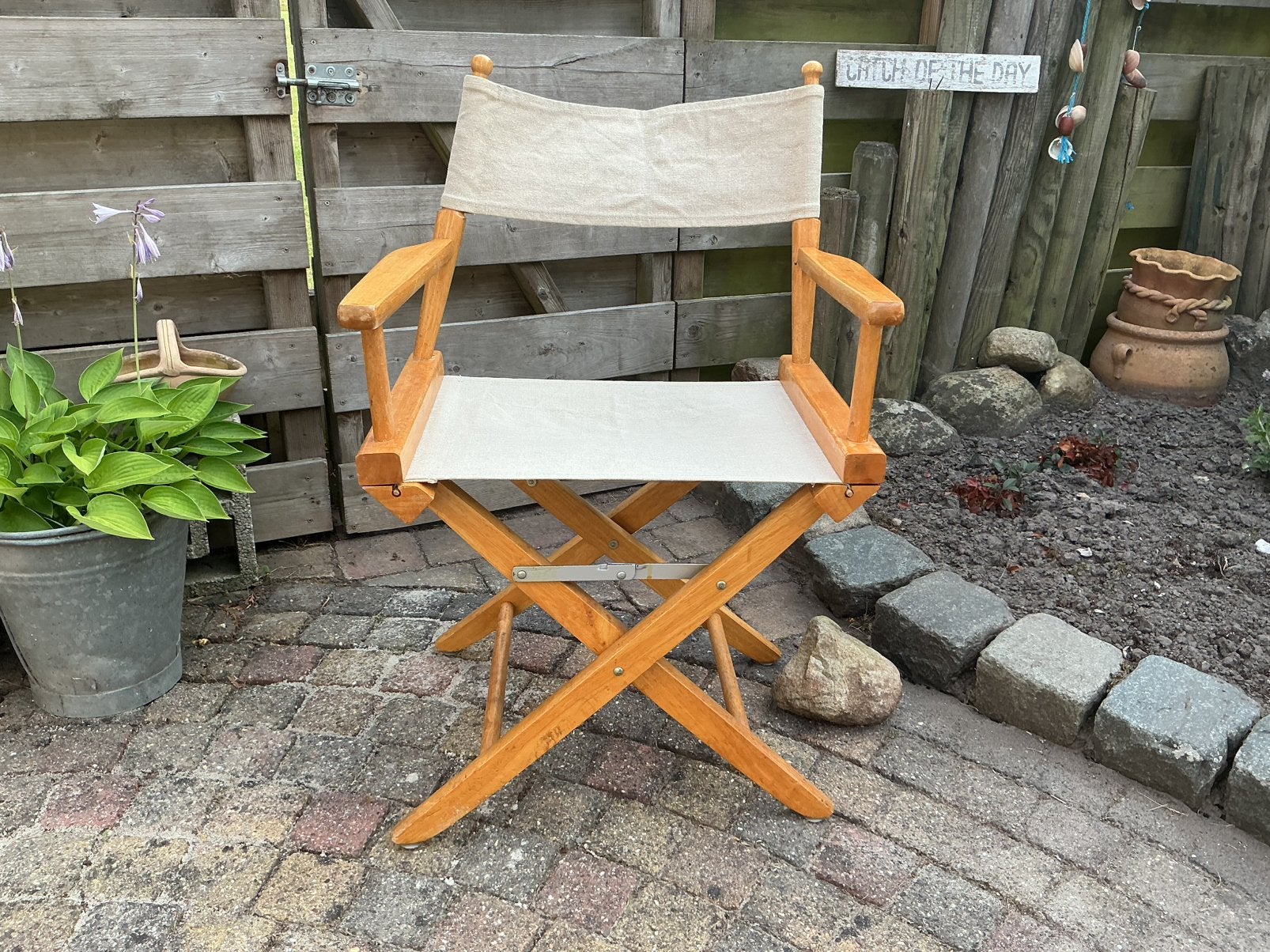 Vier mooie Regisseursstoelen met twee soorten dekjes, Ophalen, Zo goed als nieuw, 2 zitplaatsen