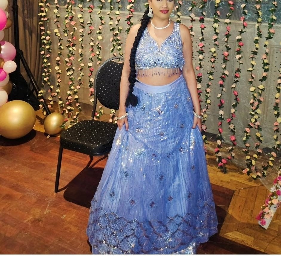 Lehenga Paars/lila Rotterdam, Kleding | Dames, Gelegenheidskleding, Overige typen, Paars, Zo goed als nieuw, Ophalen