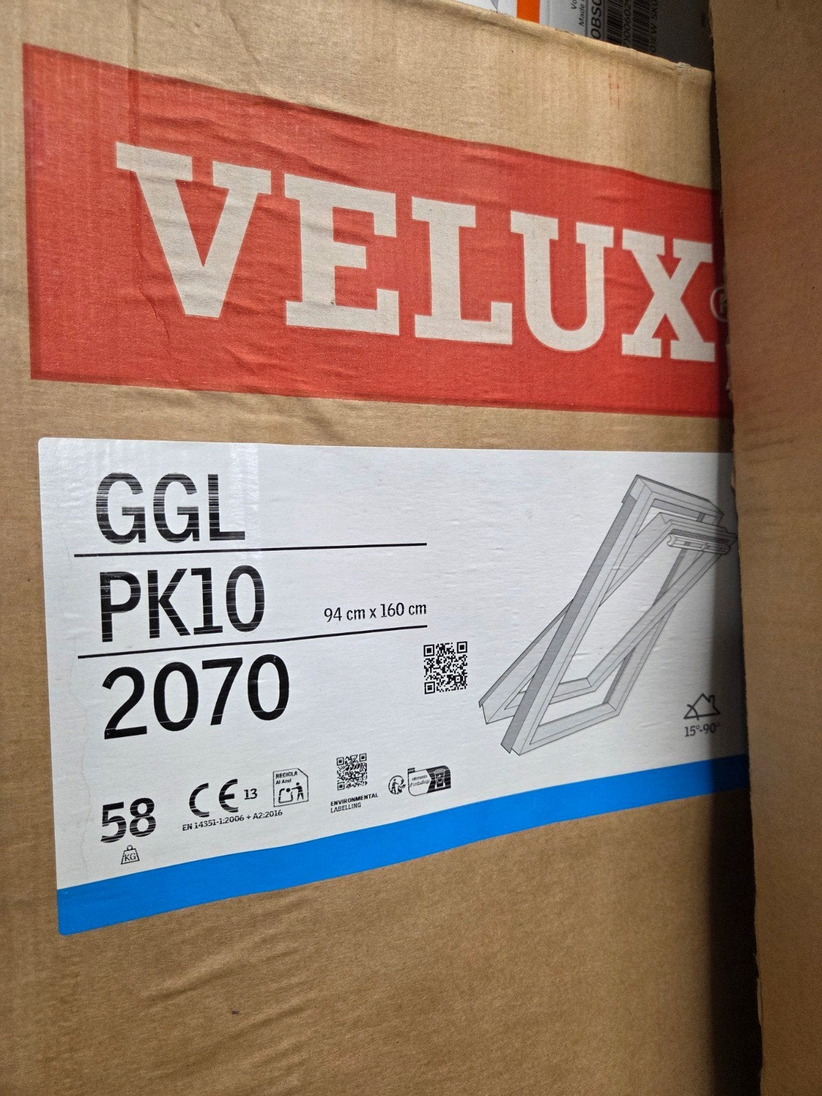 Nieuwe Velux dakramen GGL PK10 2070 (2 stuks), Ophalen, 80 tot 120 cm, Nieuw, 160 cm of meer