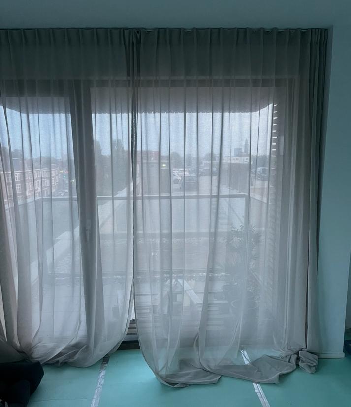 2 IKEA ängsfryle beige vitrage gordijnen 300x300 cm, Huis en Inrichting, Stoffering | Gordijnen en Lamellen, Ophalen, Zo goed als nieuw