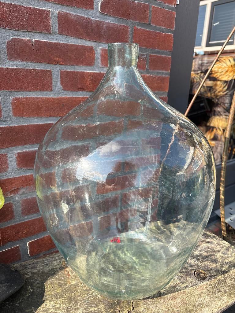 Grote glazen fles / mandfles / gistfles - 50 cm hoog, Ophalen of Verzenden