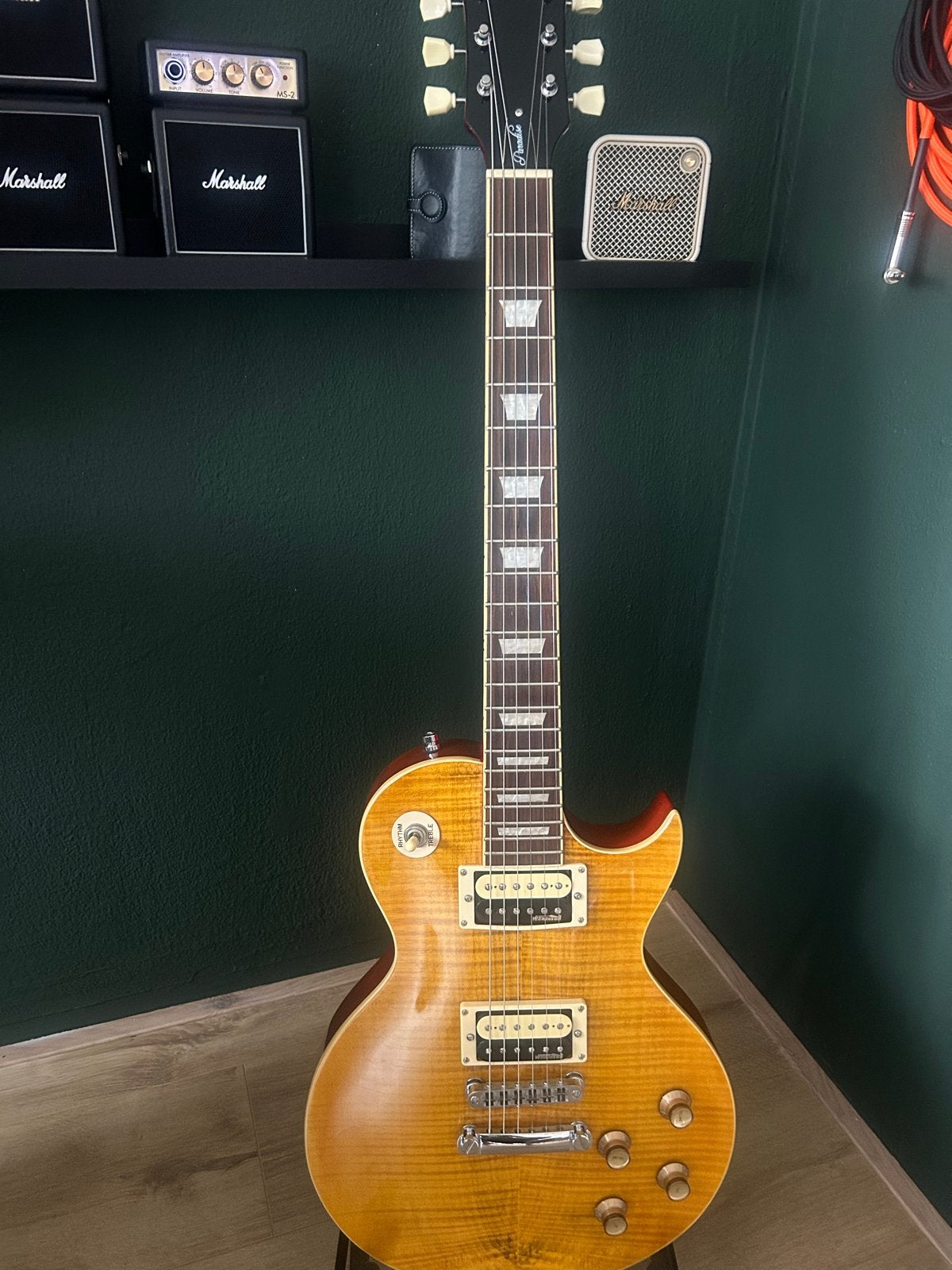 Vintage V100 Paradise Flamed Maple Elektrische Gitaar, Ophalen, Zo goed als nieuw, Solid body, Overige merken