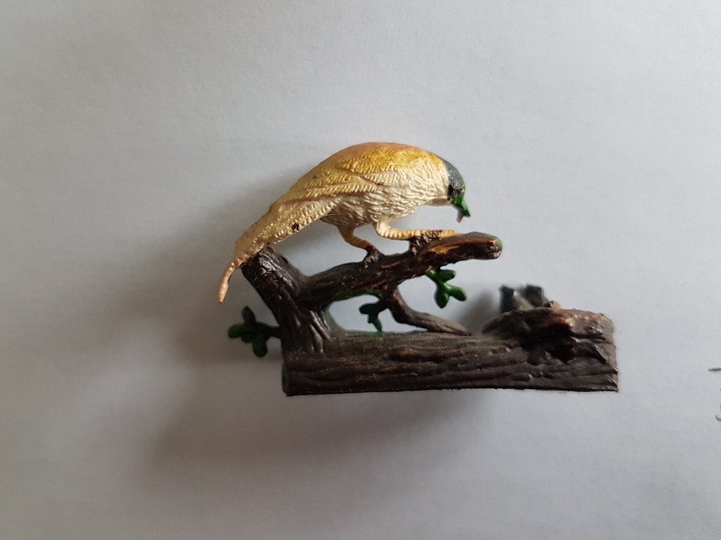Beeldje miniatuur vogel met nest met jongen, Ophalen of Verzenden, Zo goed als nieuw