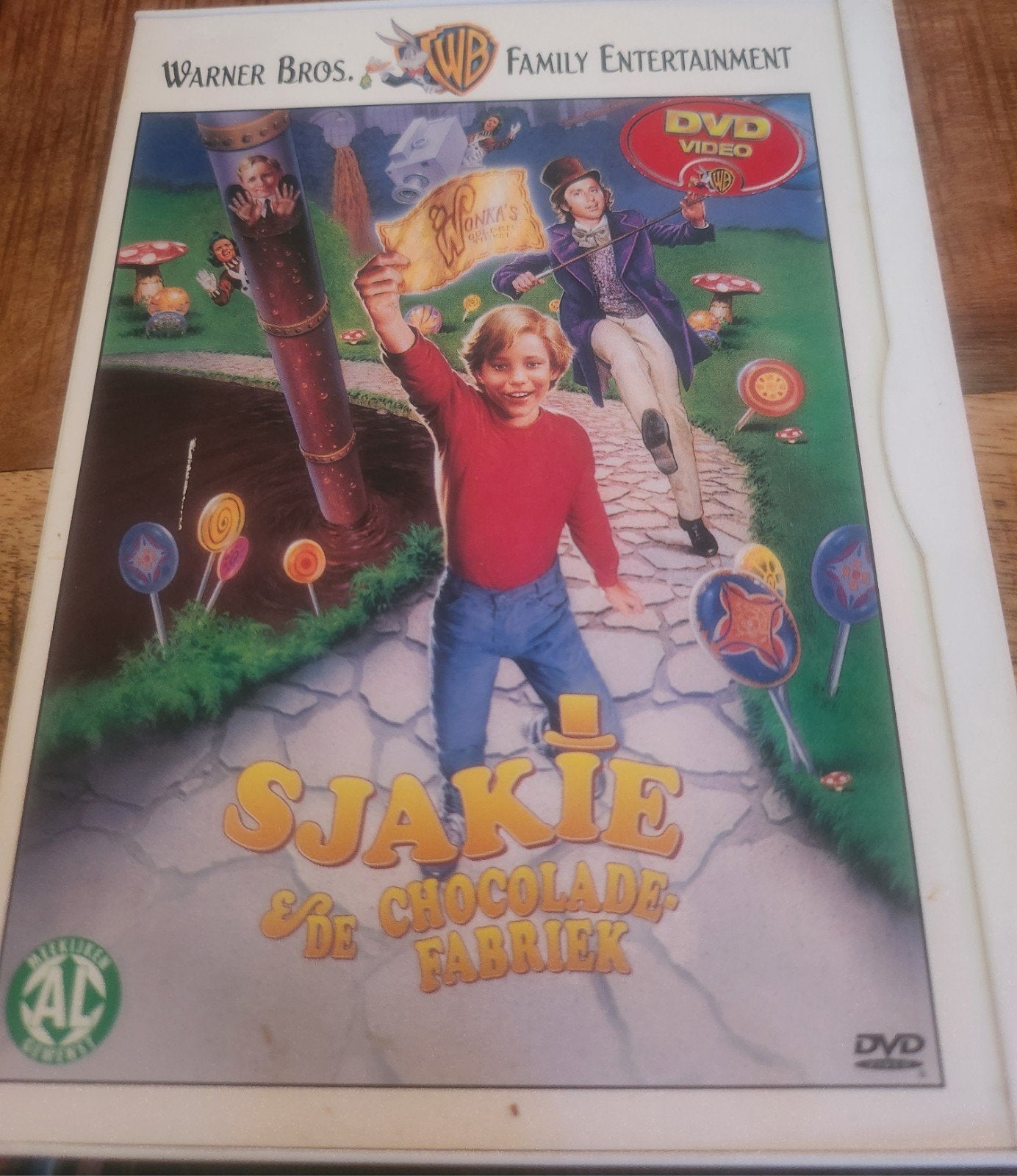 Sjakie en de Chocoladefabriek DVD - Familie Film, Gebruikt, Alle leeftijden, Ophalen of Verzenden, Spaans