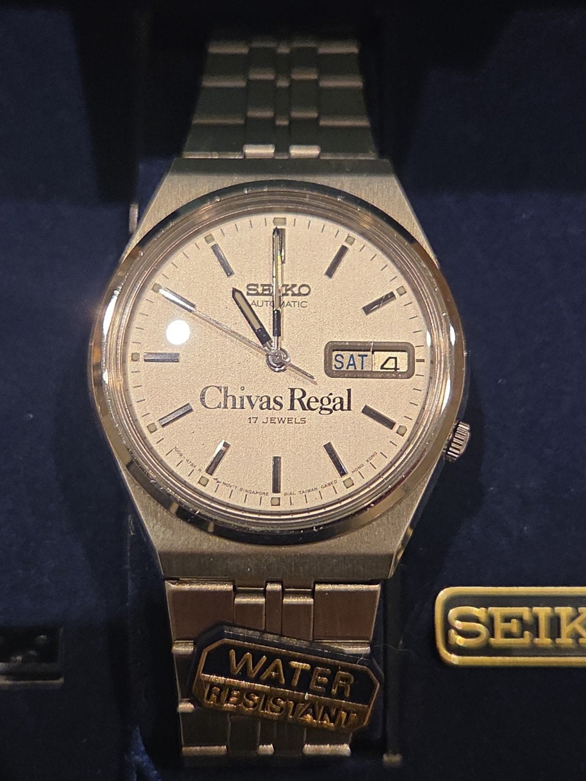 vintage Seiko x Chivas Regal herenhorloge, Staal, Nieuw, Ophalen of Verzenden, X