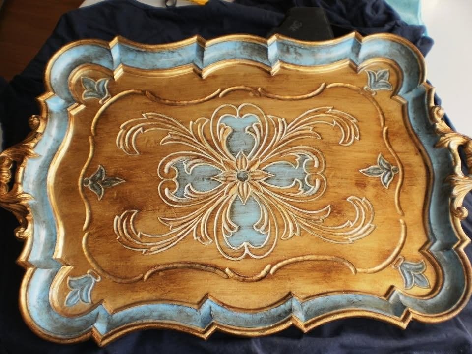 Brocante houten dienblad, Antiek en Kunst, Ophalen of Verzenden