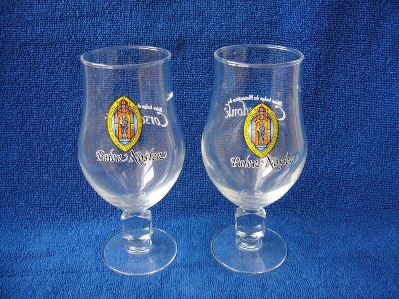 Corsendonk dubbeldruk bierbokaal op voet 2 stuks ongebruikt, Glas of Glazen, Nieuw, Ophalen of Verzenden, Glas