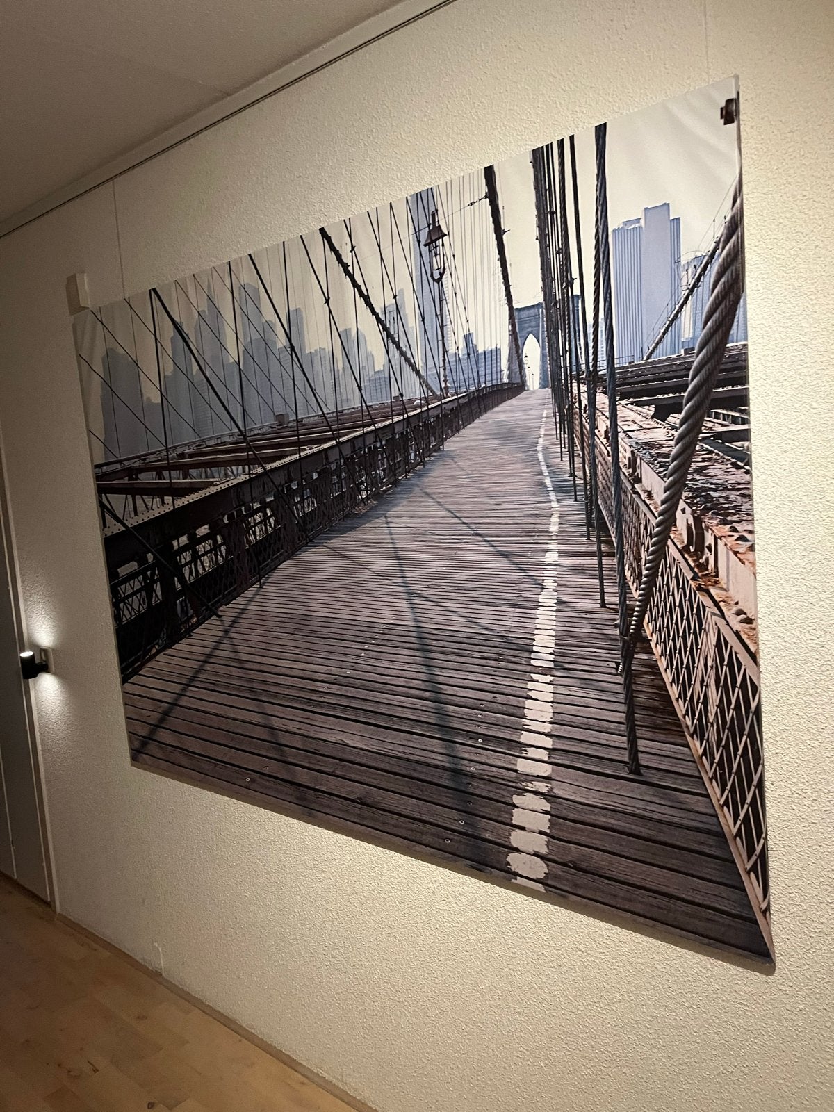 Grote wanddecoratie Brooklyn Bridge - 200x140 cm, Huis en Inrichting, Woonaccessoires | Schilderijen, Tekeningen en Foto's, Ophalen