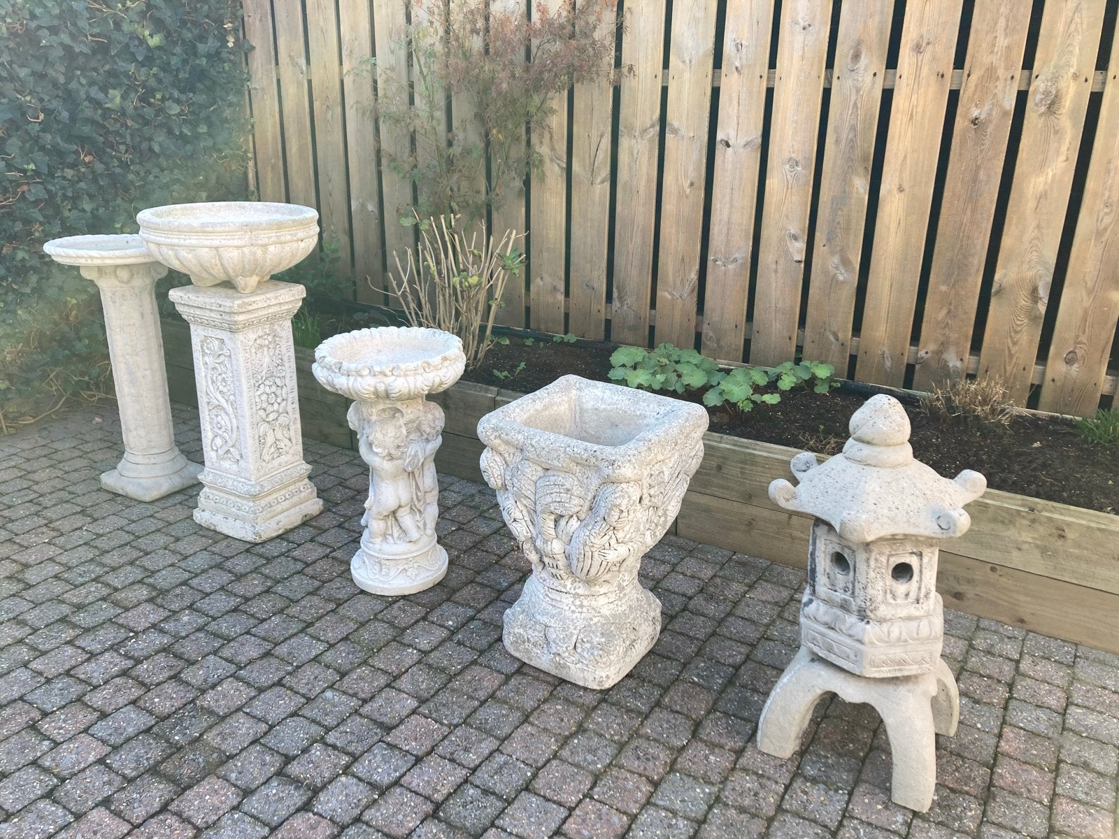 Diverse mooie tuinornamenten van steen, Tuin en Terras, Ophalen, Gebruikt, Steen, Overige typen
