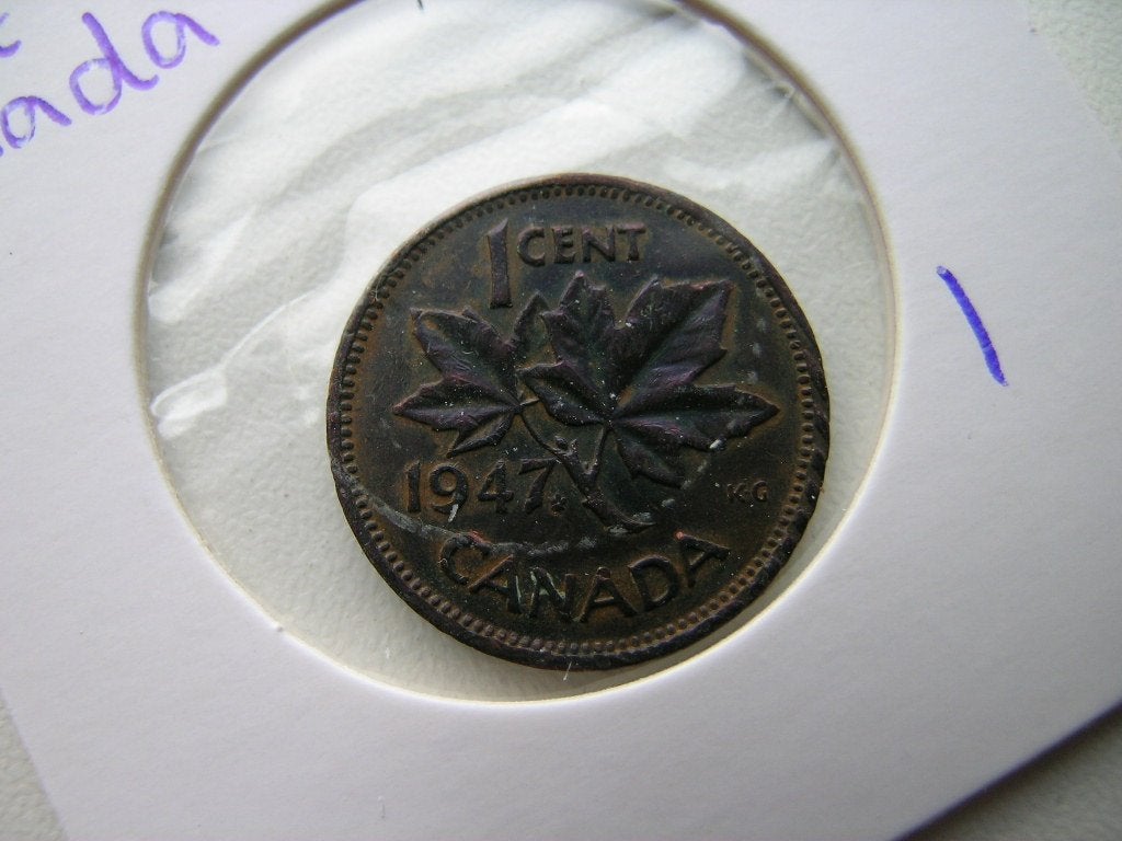 Cent 1947 Canada (nr 1), Ophalen of Verzenden, Noord-Amerika, Losse munt